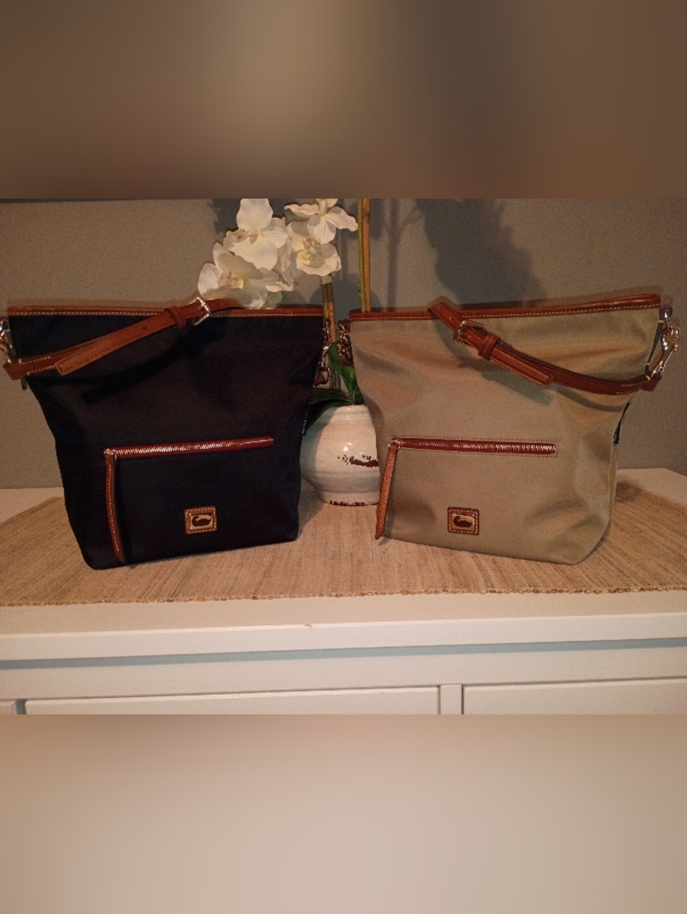 Dooney Wayfarer Nylon Hobo Crossbody Bags  (Lot of 2)